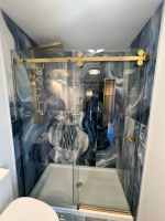 Frameless Shower Doors LYF-02 8/10MM  Glossy Golden