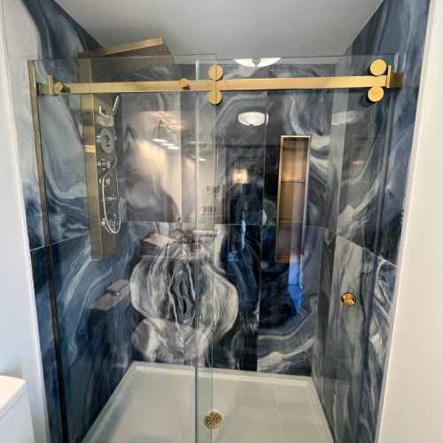 Frameless Shower Doors LYF-02 8/10MM  Glossy Golden